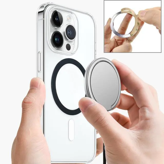 Alt view image 3 of 6 - Universal Metal Ring Sticker for Magnetic Charger Compatible with iPhone/Samsung/Android All Cellphones, Magnetic Mount/Phone Holder Conversion Accessories, 3Pcs, Black