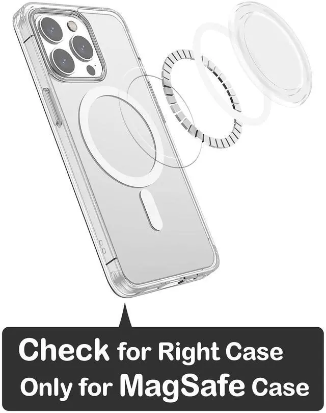 Alt view image 5 of 6 - Magnetic Base Compatible with PopSocket Phone Grips and iPhone MagSafe Cases, Clear and White