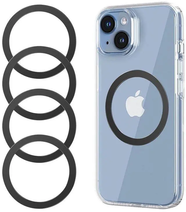 Main image of for MagSafe Sticker,4 PCS,Ultra-Thin(0.4mm) Metal Ring for Kindle/Pop Socket Magnetic Wallet Grip Wireless Charger Case Car Mount,Compatible with iPhone 17/Air/16/15/14,Galaxy S24/S23 (Black 4 PCS)