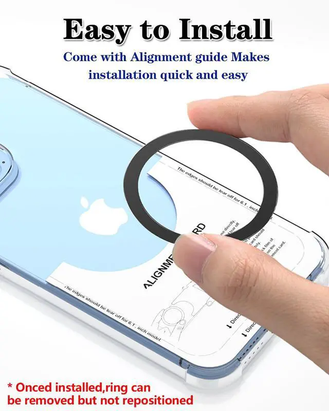 Alt view image 5 of 7 - for MagSafe Sticker,4 PCS,Ultra-Thin(0.4mm) Metal Ring for Kindle/Pop Socket Magnetic Wallet Grip Wireless Charger Case Car Mount,Compatible with iPhone 17/Air/16/15/14,Galaxy S24/S23 (Black 4 PCS)