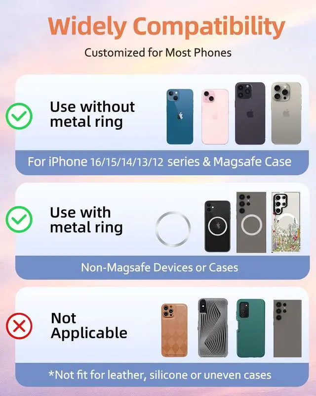 Alt view image 5 of 6 - for Magnetic Phone Ring Holder Compatible with MagSafe for Women Girls - Cute Mushroom Design Magnet Phone Grip Ring Stand Kickstand for iPhone 17/16 Pro Max/16 Pro/16/15/14/13/12 Series