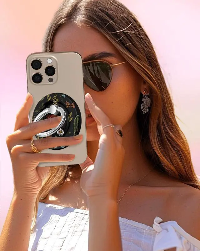 Alt view image 6 of 6 - for Magnetic Phone Ring Holder Compatible with MagSafe for Women Girls - Cute Mushroom Design Magnet Phone Grip Ring Stand Kickstand for iPhone 17/16 Pro Max/16 Pro/16/15/14/13/12 Series