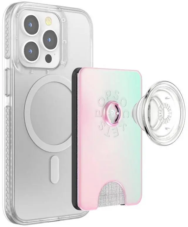 Alt view image 5 of 7 - Phone Wallet for MagSafe, Phone Card Holder with Grip, Light Pink - Mermaid Pink