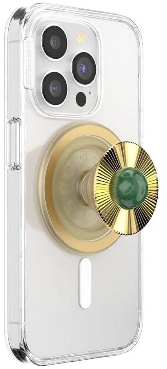 Main image of Phone Grip for MagSafe, Magnetic Holder, Phone Stand, Enamel - Gem Brooch Jade