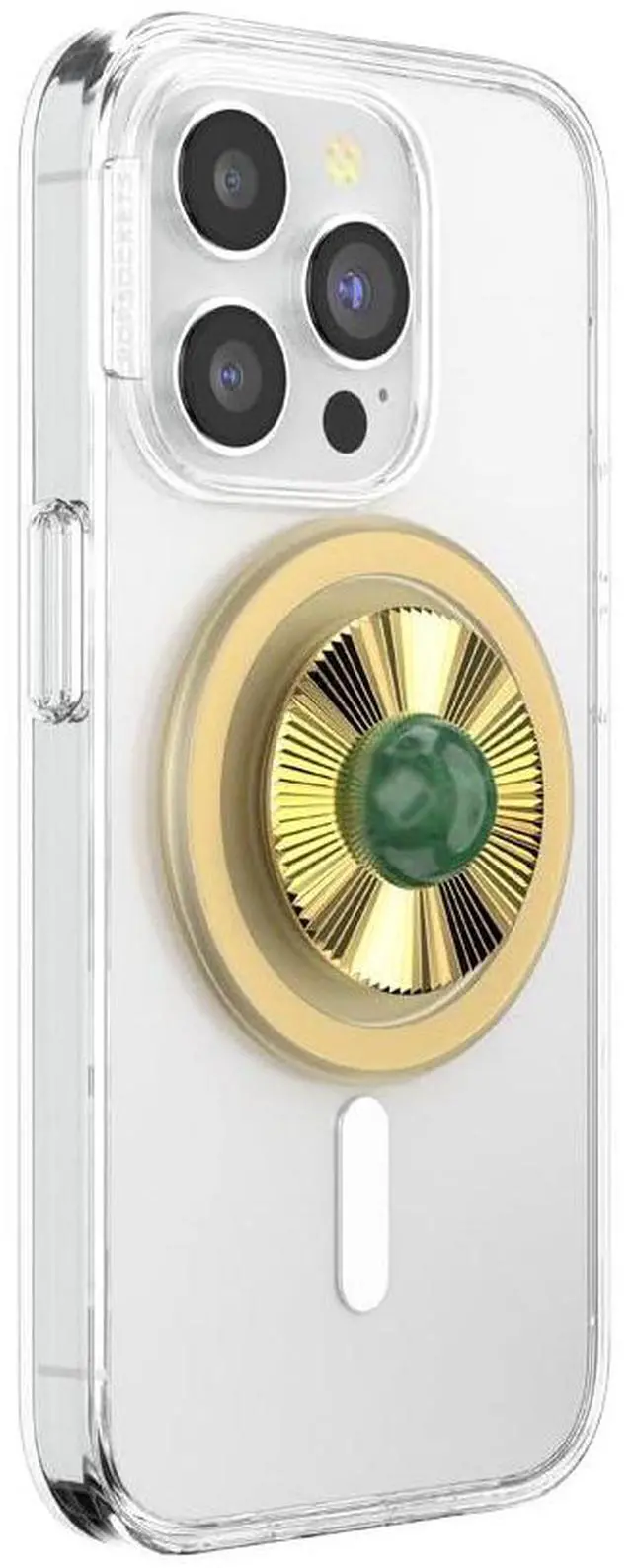 Alt view image 2 of 6 - Phone Grip for MagSafe, Magnetic Holder, Phone Stand, Enamel - Gem Brooch Jade