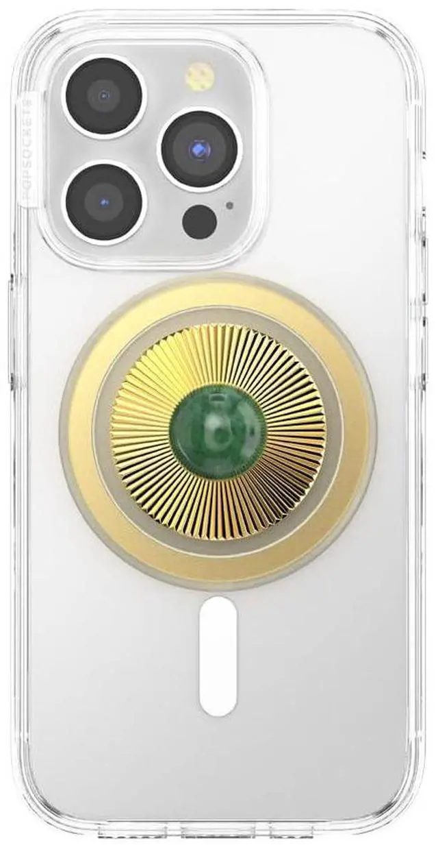 Alt view image 3 of 6 - Phone Grip for MagSafe, Magnetic Holder, Phone Stand, Enamel - Gem Brooch Jade