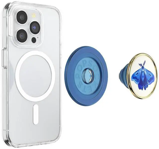 Alt view image 4 of 7 - Phone Grip for MagSafe, Magnetic Holder, Phone Stand, Blue - Enamel Gossamer