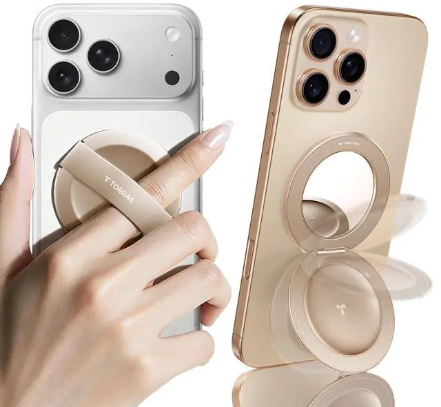 Main image of 2026 Upgraded (Gen 7.0) Magnetic Phone Grip Ring Stand Holder, Comfortable Silicone Ring, Compatible with MagSafe Accessories 4-in-1 Kickstand for iPhone 17 Pro Max 16 15 14 13 Android,Rosegold