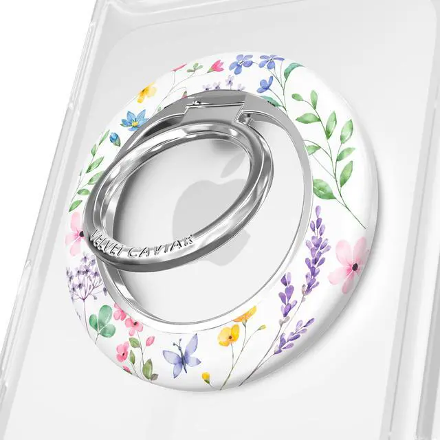 Main image of Compatible with MagSafe Phone Grip 2.0 | Cute Magnetic Ring Holder | Finger Loop Kickstand | Pop On Accessory for iPhone 17, 16, 15, 14, 13, 12 | Enchanted Floral