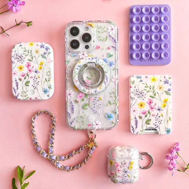 Alt view image 6 of 6 - Compatible with MagSafe Phone Grip 2.0 | Cute Magnetic Ring Holder | Finger Loop Kickstand | Pop On Accessory for iPhone 17, 16, 15, 14, 13, 12 | Enchanted Floral
