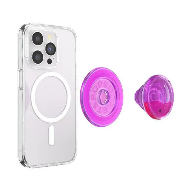 Alt view image 4 of 5 - Phone Grip for MagSafe, Magnetic Holder, Phone Stand, Hot Pink - Lava Lamp Aviation