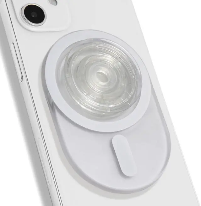 Main image of Magnetic Phone Grip MagSafe Compatible, Translucent Design, Slim and Lightweight, Grip and Stand for iPhone (White)