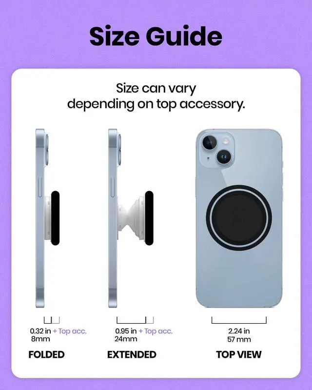 Alt view image 7 of 7 - Magnetic Phone Grip MagSafe Compatible, Translucent Design, Slim and Lightweight, Grip and Stand for iPhone (White)