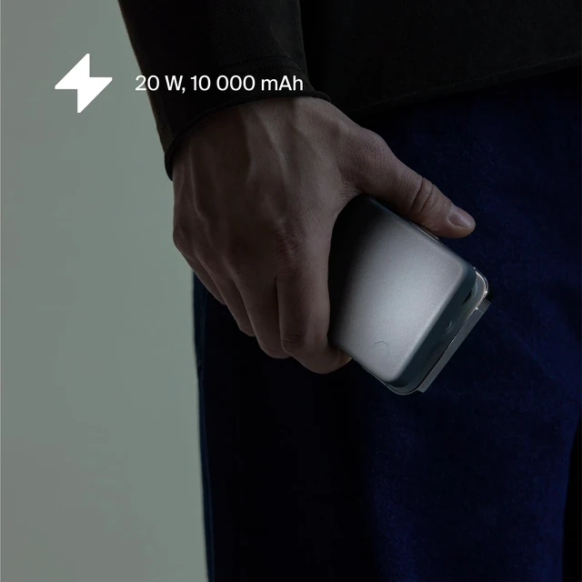 Alt view image 2 of 7 - Magnetic Wireless Power Bank 10000mAh, MagSafe Compatible Portable Charger for iPhone, Samsung & iPad, USB-C & USB-A, Quick Charge & Power Delivery, Up to 3 Charges, Graphite