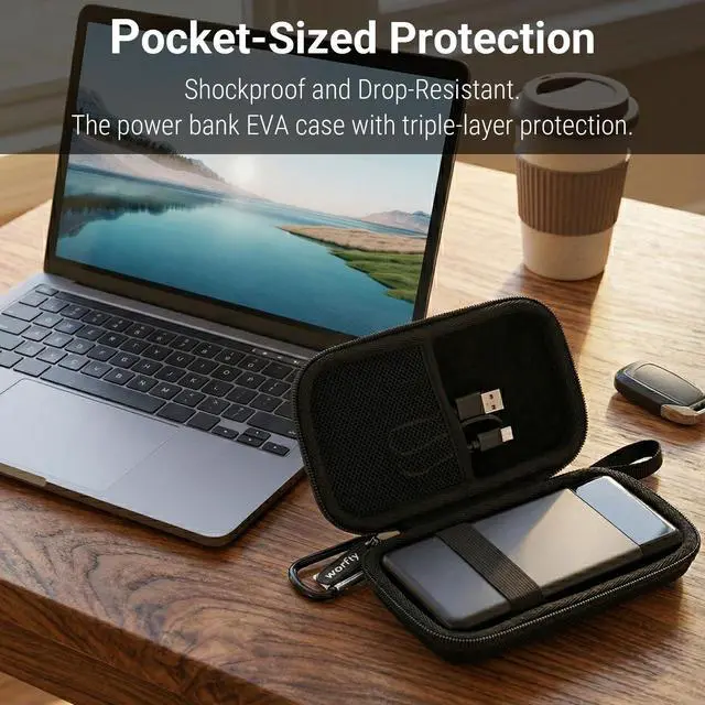 Alt view image 5 of 7 - Portable Bank Charger Case for OHOVIV for charmast for YILANS for FOCHEW for VEEKTOMX Fast Charging Battery Protective Case(Black)