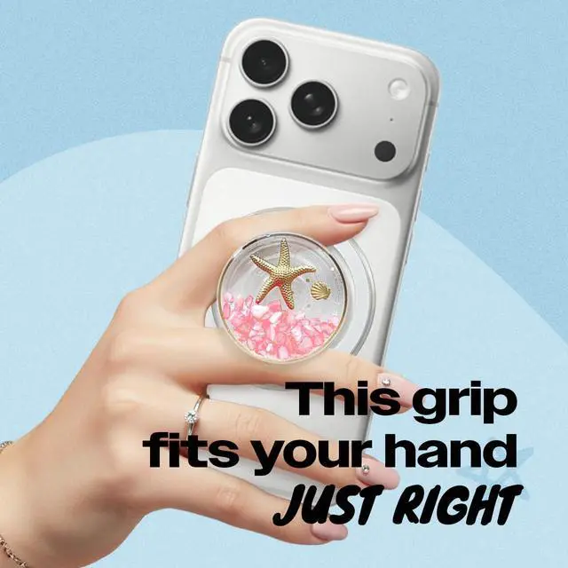 Alt view image 2 of 7 - Magnetic Ocean Style Expandable Collapsible Mobile Phone Grip Stand Holder for Smartphone Tablet Cell Phone Accessory (Pink)