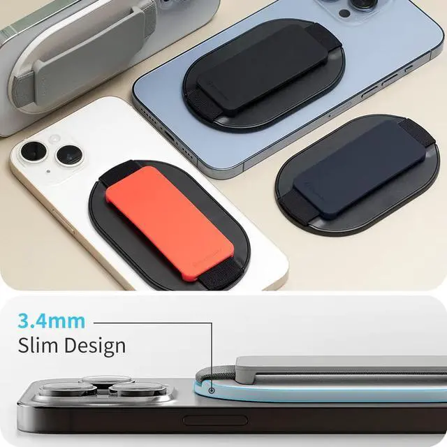 Alt view image 4 of 7 - for MagSafe Grip, Magnetic Phone Grip for MagSafe Stand, Strong Magnetic Phone Holder for iPhone 17 16 15 14 13. M-SGrip Light Grey