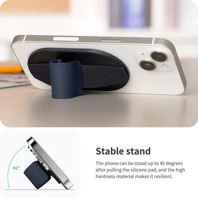 Alt view image 5 of 7 - for MagSafe Grip, Magnetic Phone Grip for MagSafe Stand, Strong Magnetic Phone Holder for iPhone 17 16 15 14 13. M-SGrip Light Grey