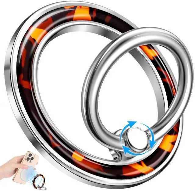 Main image of Phone Ring Holder Compatible with MagSafe - Magnetic Cell Phone Grip Magnet Removable Finger Ring Grip Stand for Women Girls Cute Girly Unique Design for iPhone 13 14 15 16 17 Pro Max Plus Air