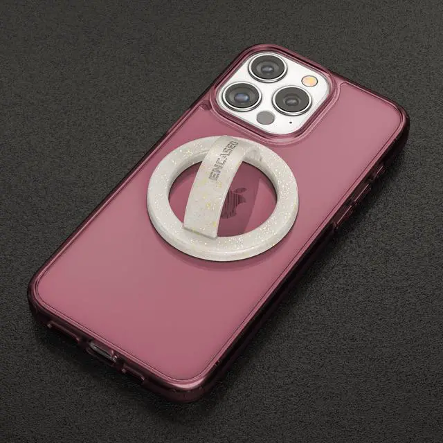 Alt view image 6 of 6 - Magnetic Phone Grip Holder (Compatible with MagSafe) Thin Silicone Finger Loop Ring for iPhone (Glitter)