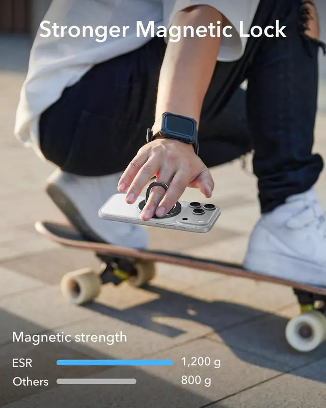 Alt view image 2 of 7 - for MagSafe Phone Grip, MagSafe Ring Holder, Magnetic Phone Ring Holder, Magnetic Phone Grip with 2-Way Stand for iPhone 17e/17-12, Samsung, Google, All Smartphones(2 Metal Rings Included)
