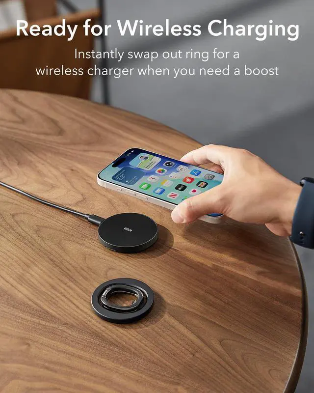 Alt view image 6 of 7 - for MagSafe Phone Grip, MagSafe Ring Holder, Magnetic Phone Ring Holder, Magnetic Phone Grip with 2-Way Stand for iPhone 17e/17-12, Samsung, Google, All Smartphones(2 Metal Rings Included)