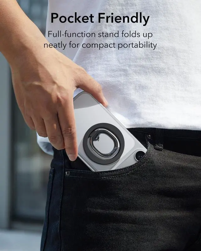Alt view image 7 of 7 - for MagSafe Phone Grip, MagSafe Ring Holder, Magnetic Phone Ring Holder, Magnetic Phone Grip with 2-Way Stand for iPhone 17e/17-12, Samsung, Google, All Smartphones(2 Metal Rings Included)