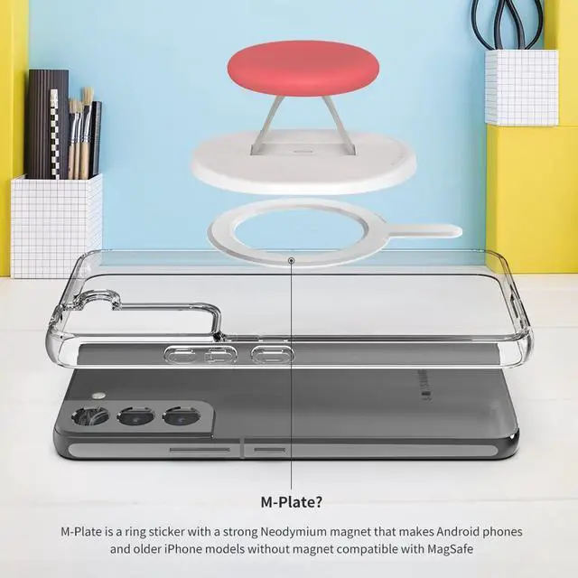 Alt view image 7 of 7 - Magnetic Phone Grip, Magnetic Phone Holder Compatible with MagSafe Stand, Ensuring Finger Comfort for iPhone 16 15 14 13 12, M-Mini Tok Black
