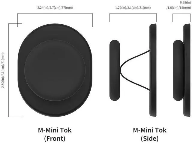 Alt view image 6 of 7 - Magnetic Phone Grip, Magnetic Phone Holder Compatible with MagSafe Stand, Ensuring Finger Comfort for iPhone 16 15 14 13 12, M-Mini Tok Black