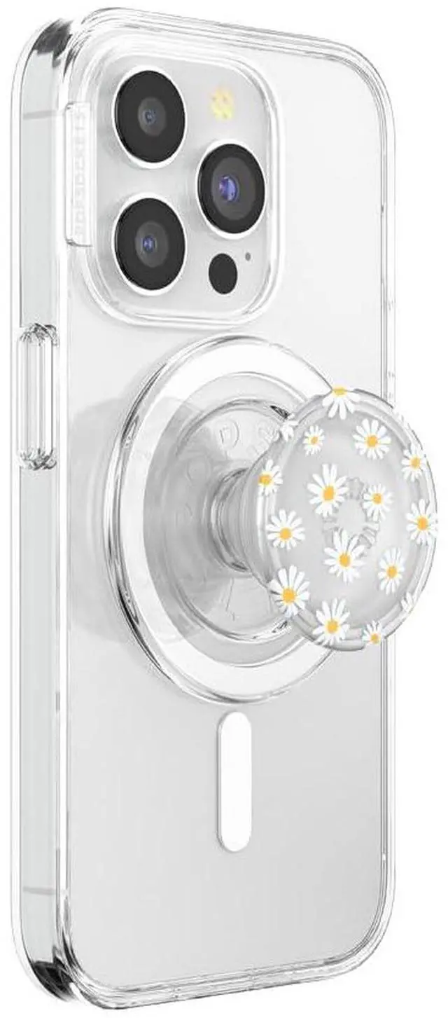 Main image of Phone Grip for MagSafe, Magnetic Holder, Phone Stand, Daisy - Translucent He Loves Me Not