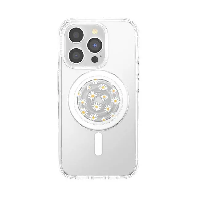Alt view image 3 of 5 - Phone Grip for MagSafe, Magnetic Holder, Phone Stand, Daisy - Translucent He Loves Me Not
