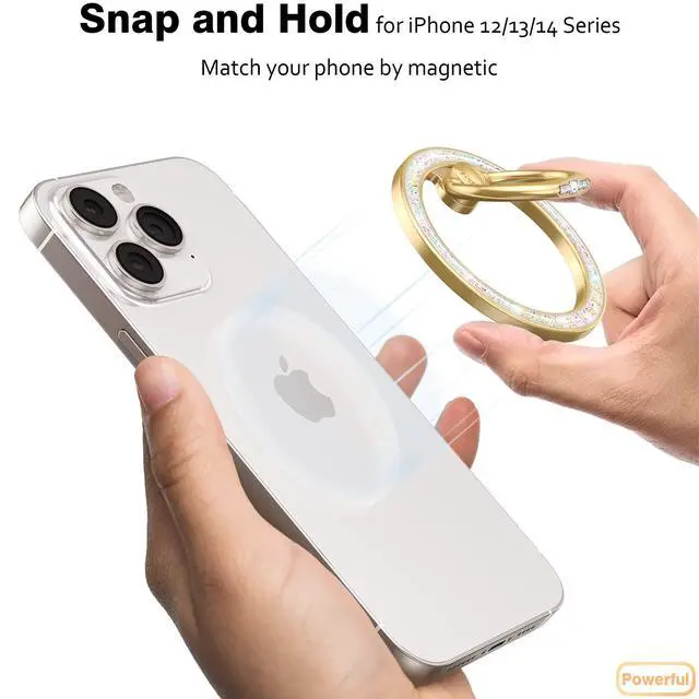 Alt view image 2 of 7 - Magnetic Phone Grip for MagSafe, Magnetic Ring Holder Compatible with MagSafe Phone Ring, 360°Rotating Finger Kickstand for iPhone 16 Pro Max 15 14 13 12 Plus & Android Phone(Starry White)