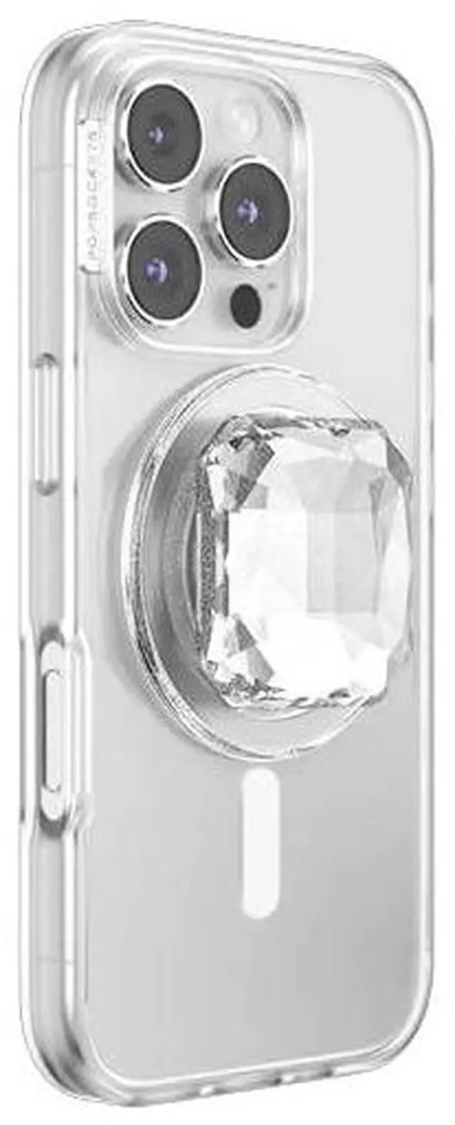 Alt view image 2 of 6 - Phone Grip for MagSafe, Magnetic Holder, Phone Stand, Heart - Pillow Cut Heart Clear Glitter