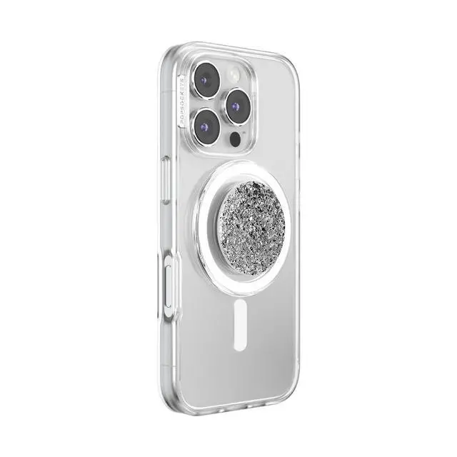 Alt view image 2 of 7 - Phone Grip for MagSafe, Magnetic Holder, Phone Stand, Silver - Confetti Foil Silver