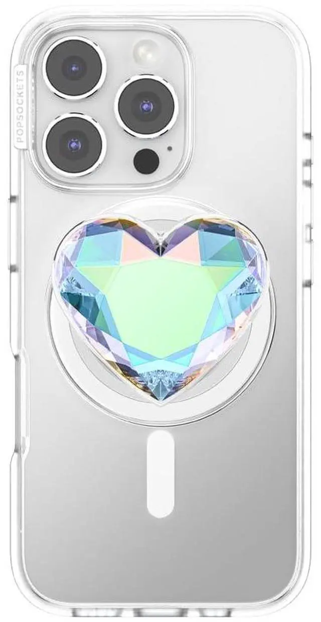 Alt view image 2 of 6 - Phone Grip for MagSafe, Magnetic Holder, Phone Stand, Heart - Dichroic Heart