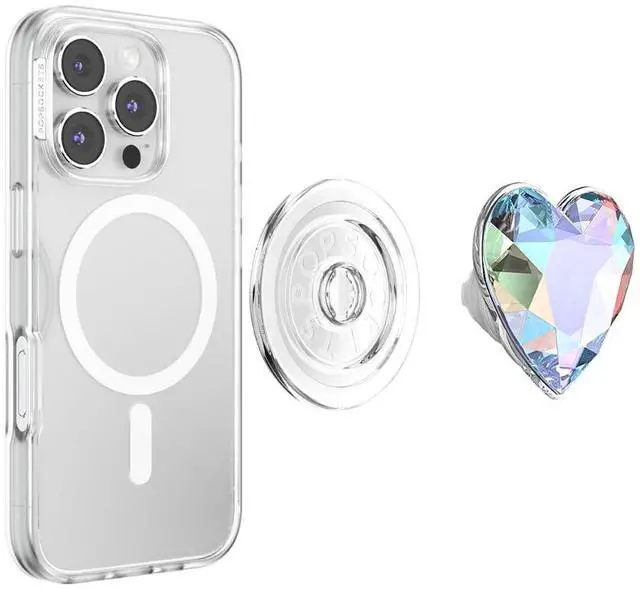 Alt view image 4 of 6 - Phone Grip for MagSafe, Magnetic Holder, Phone Stand, Heart - Dichroic Heart