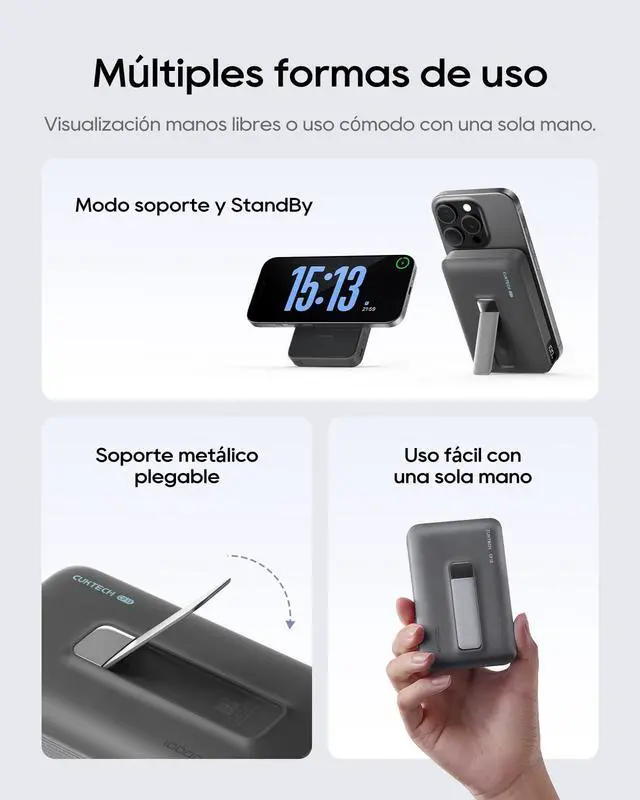 Alt view image 6 of 7 - Qi2 Certified 15W Magnetic Power Bank, 10,000mAh Battery Pack, MagSafe Compatible Wireless Portable Charger with 30W USB C Fast Charging, for iPhone 17/16/15/14/13/12 (USB-C Cable Included)