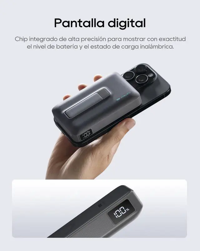 Alt view image 7 of 7 - Qi2 Certified 15W Magnetic Power Bank, 10,000mAh Battery Pack, MagSafe Compatible Wireless Portable Charger with 30W USB C Fast Charging, for iPhone 17/16/15/14/13/12 (USB-C Cable Included)