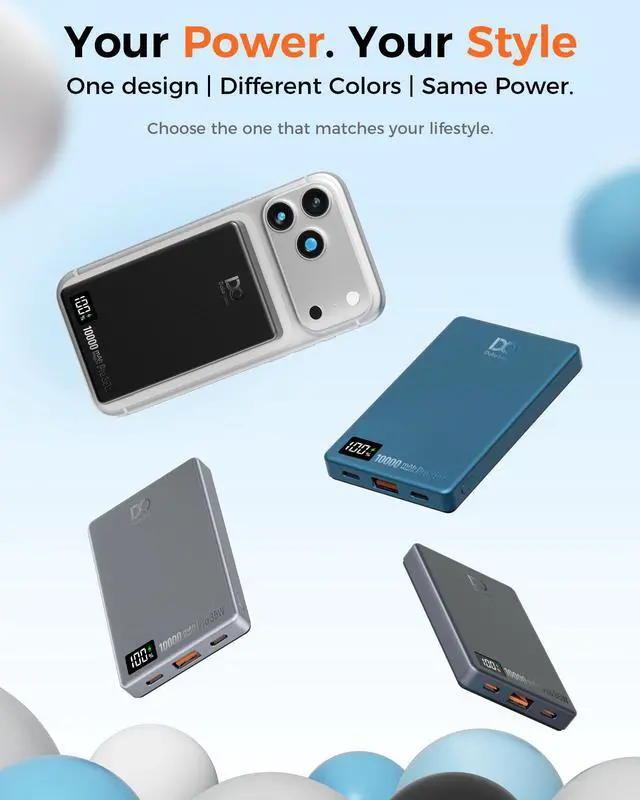 Alt view image 5 of 7 - PD 35W Magnetic Wireless Power Bank 10000mAh Fast Charging Portable Charger
