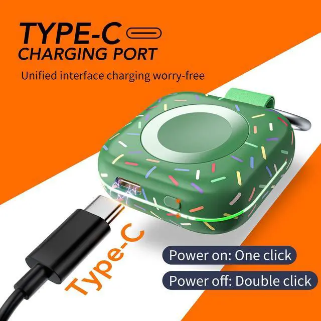 Alt view image 4 of 7 - Portable Wireless Charger for Apple Watch Series 10/9/8/UItra/7/6/5/4/3/2/SE/Nike,Compact Travel Purse Essentials Magnetic iWatch Charger 1200mAh Extra Power Bank Keychain Style