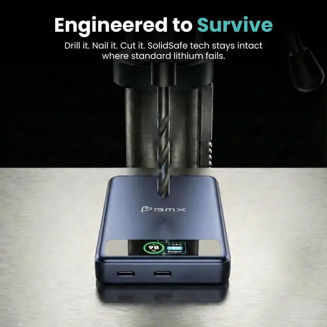 Alt view image 3 of 7 - 10K Magnetic Power Bank, Qi2 Certified 15W Charger, LCD Display, Solid-State Battery for Safer Travel, Ultra-Slim USB-C Fast Charging Portable Charger for iPhone 17/16/15 (Blue)