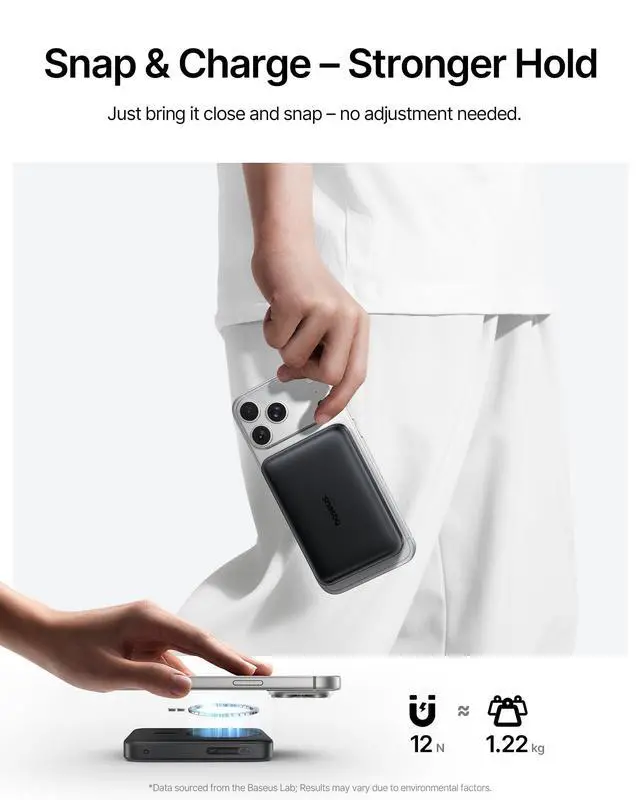 Alt view image 7 of 7 - for MagSafe Portable Charger, Qi2.2 25W Wireless Magnetic Power Bank 10000mAh with USB-C Cable 45W PD Charging, Flight-Safe Travel Portable Battery Pack for iPhone 17/16/15/14/13/12 Only