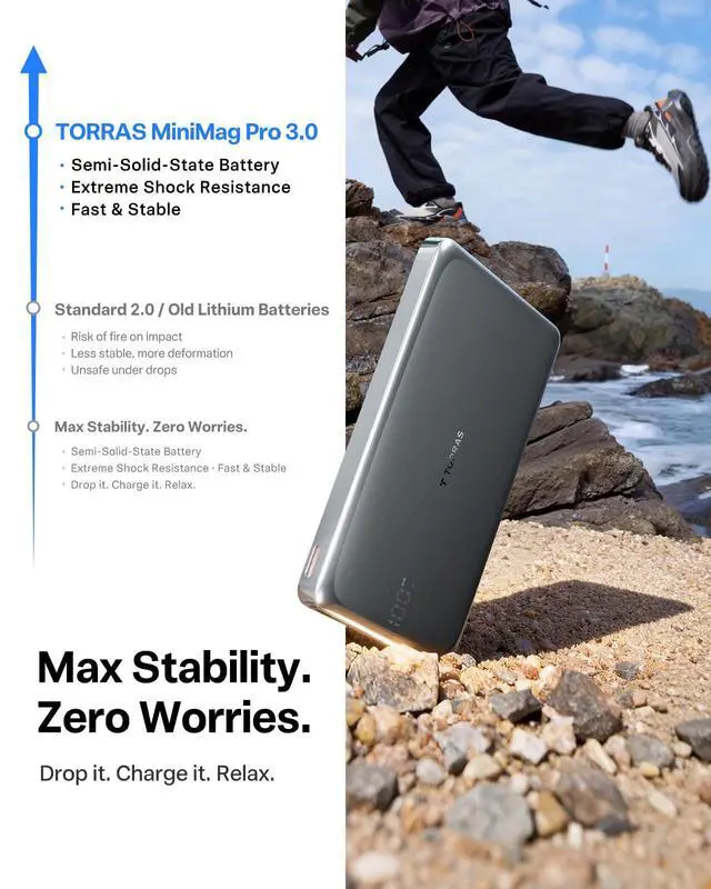 Alt view image 4 of 7 - MiniMag Pro Portable Charger Power Bank, 10000mAh 15W Magnetic Battery Pack for iPhone 17/16/15/14/13/12, Slim Magnetic Wireless Charger with 30W USB-C, Semi-Solid-State Battery for Travel