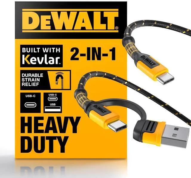 Main image of Heavy Duty 2in1 Charging Cable, USB C to USBC w/Adapter USB, 60W PD Fast Charging & Data Sync, TypeC Charger Cables for Multiple Devices for iPhone 17/16/15 Pro Max MacBook iPad Samsung Galaxy