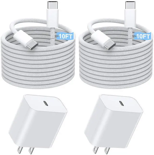 Main image of Fast Charging iPhone 17 16 15 Charger,2Pack 10 FT Long USB C Charger woven Cord with 20W USBC Fast Charger Block for iPhone 17/17 Air/17 Pro/17 Pro Max/16/16 Pro/16 Pro Max/15/15 Pro Max/Plus/iPad Pro