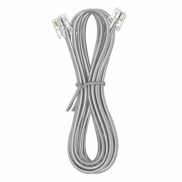 Alt view image 2 of 4 - Phone Cord 10ft Telephone Cord Phone Cable RJ11 6P4C Male to Male for Landline and Fax - 10 Feet