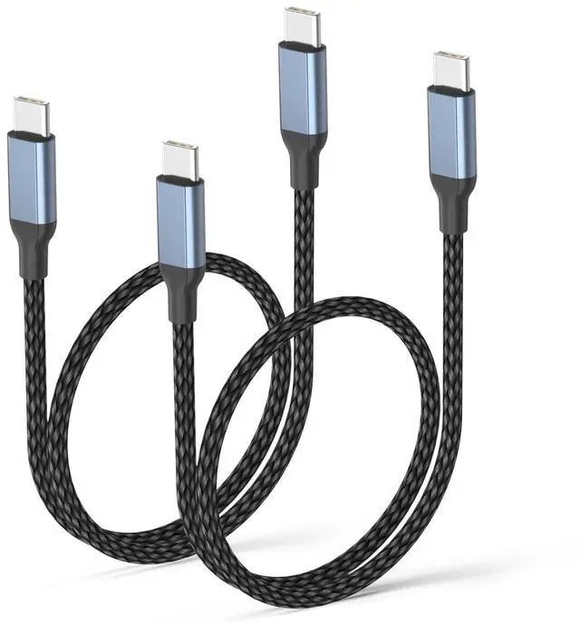 Main image of USB C to USB C Cable 2ft, 2Pack Short C to C Cable Fast Charging 60W Type C to Type C Car Charger Cord Braided 2 ft USBC Cable for iPhone 16/15 Pro Max, Galaxy S24/S23, iPad Pro/Air, MacBook Air/Pro