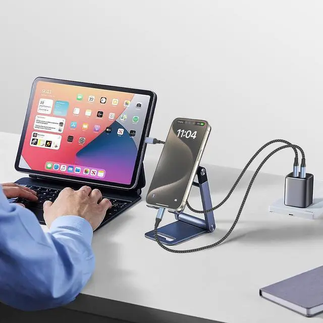 Alt view image 2 of 7 - USB C to USB C Cable 2ft, 2Pack Short C to C Cable Fast Charging 60W Type C to Type C Car Charger Cord Braided 2 ft USBC Cable for iPhone 16/15 Pro Max, Galaxy S24/S23, iPad Pro/Air, MacBook Air/Pro