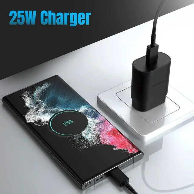 Alt view image 2 of 6 - 25W Type C Charger, 4-Pack Type C Fast Charging Block, with 6ft Cable Compatible Galaxy S25 S24 S23 S22 S21 S20 S10 S9/i Phone 17/16/15