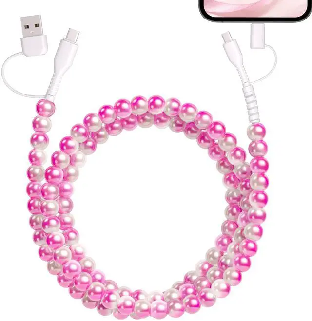 Main image of 4 in 1 Multi Charging Cable USB C Cable 3FT for Beaded iPhone Charger Cord